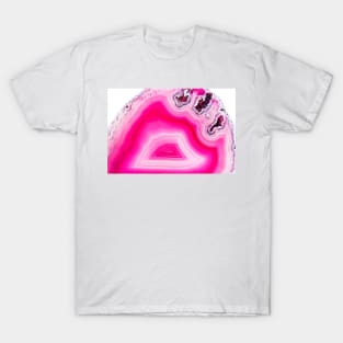 Pink curly agate mineral super macro T-Shirt